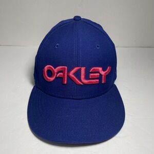Oakley Hat Cap 59Fifty Fitted Size 7 3/8 New Era Blue Pink Eyelet Venting